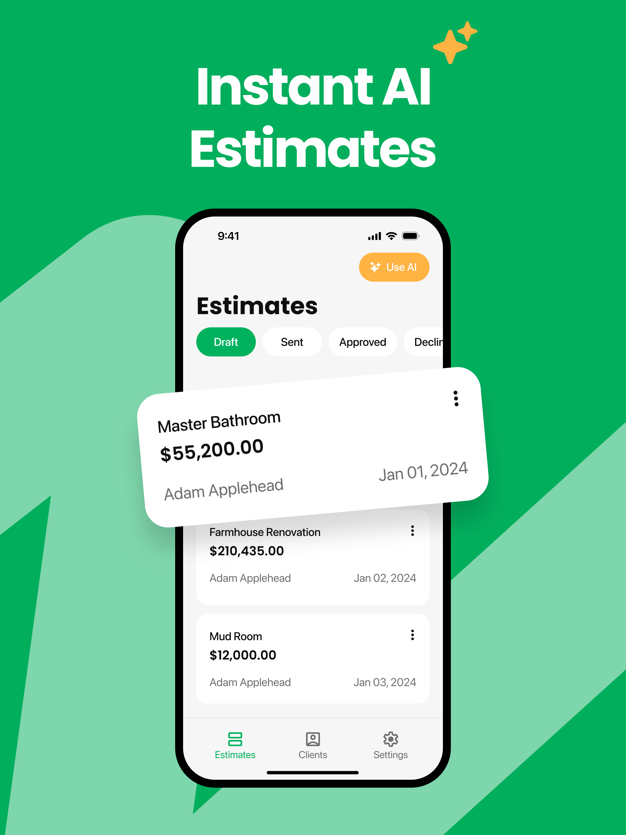 Handoff screenshot: Handoff estimates