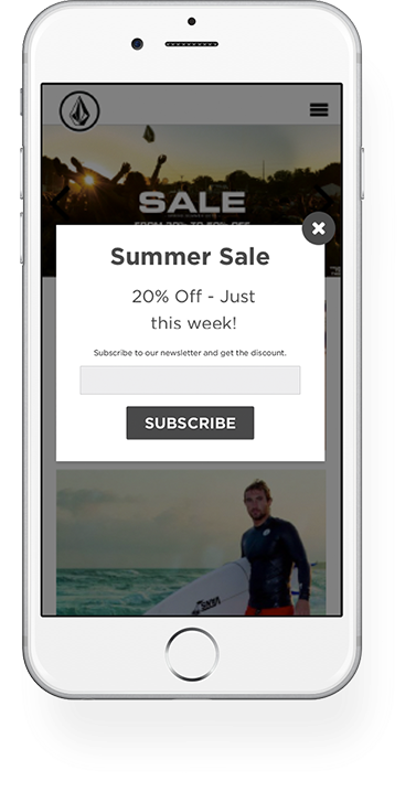 Nosto overlays on mobile.