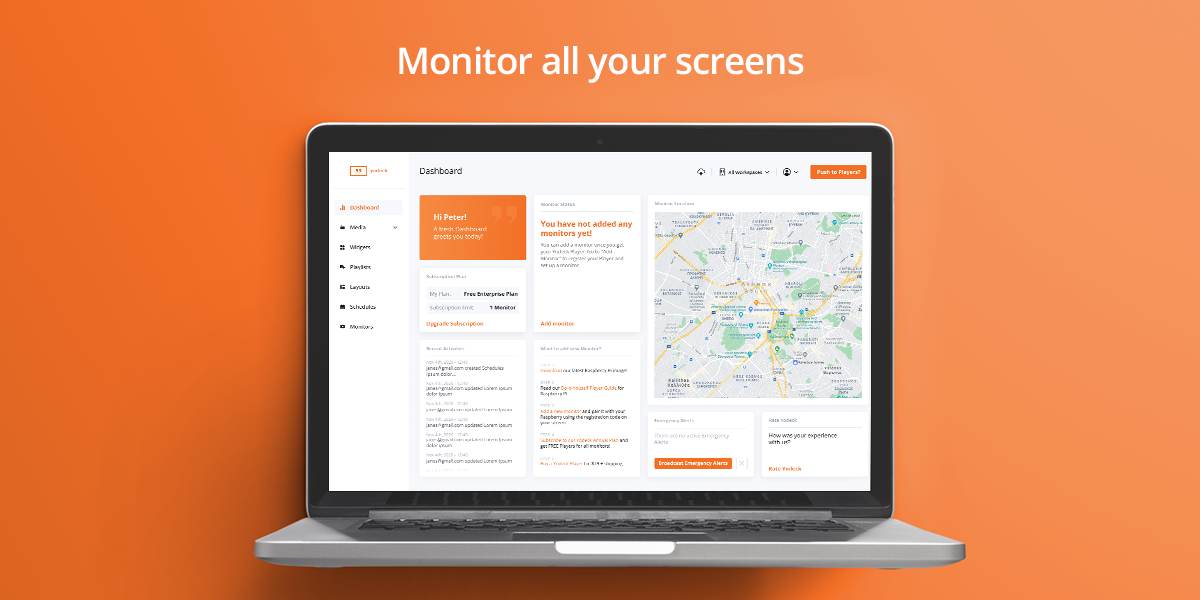 Yodeck Software - Monitor all your screens easily from a single dashboard!