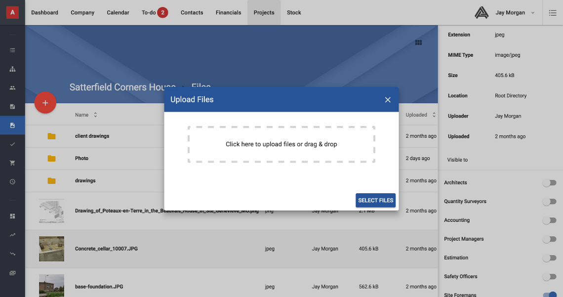 Archdesk Software - Files and documents can be quickly uploaded with intuitive drag and drop operation