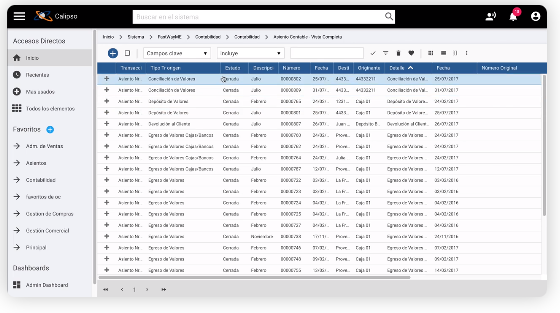 Calipso ERP screenshot