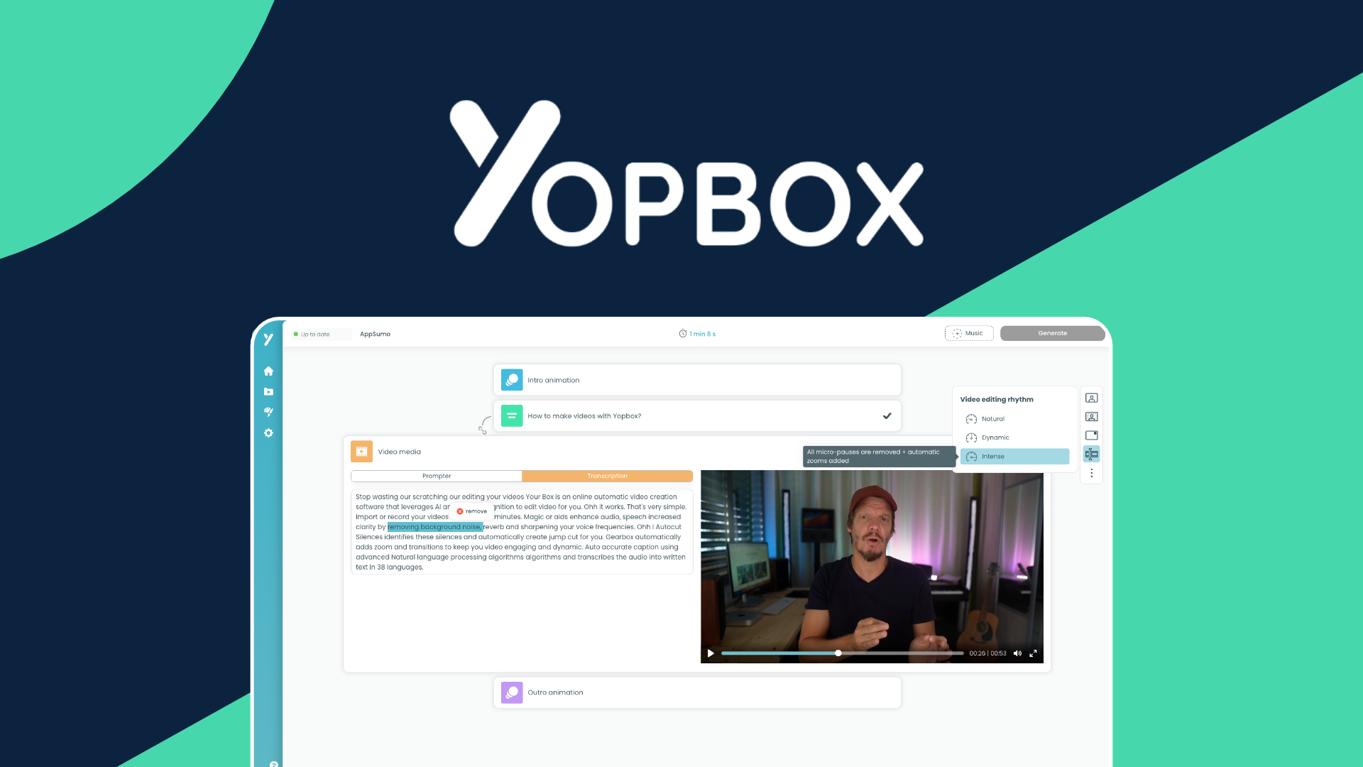 Yopbox screenshot: Stop wasting hours editing your videos