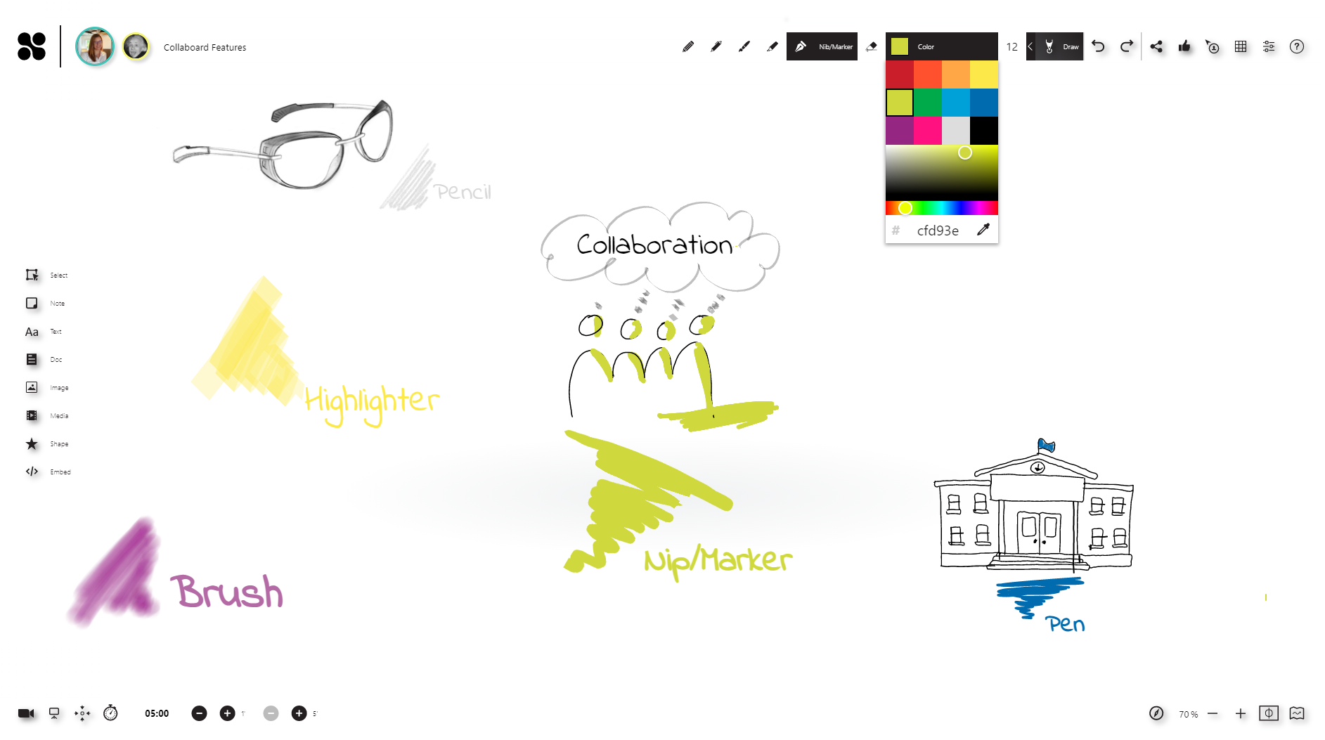 Smooth digital ink: You can draw using brushes, markers, pen, and pencil with your digital pen, e.g. from Microsoft, Wacom, and Apple. With this, analog handwriting is replaced.-thumb