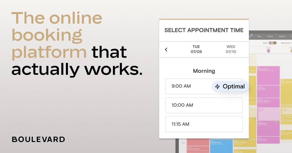 Boulevard Software - Boulevard’s Precision Scheduling™ algorithm optimizes your calendar for you, boosts staff productivity, and keeps all your resources neat and organized.