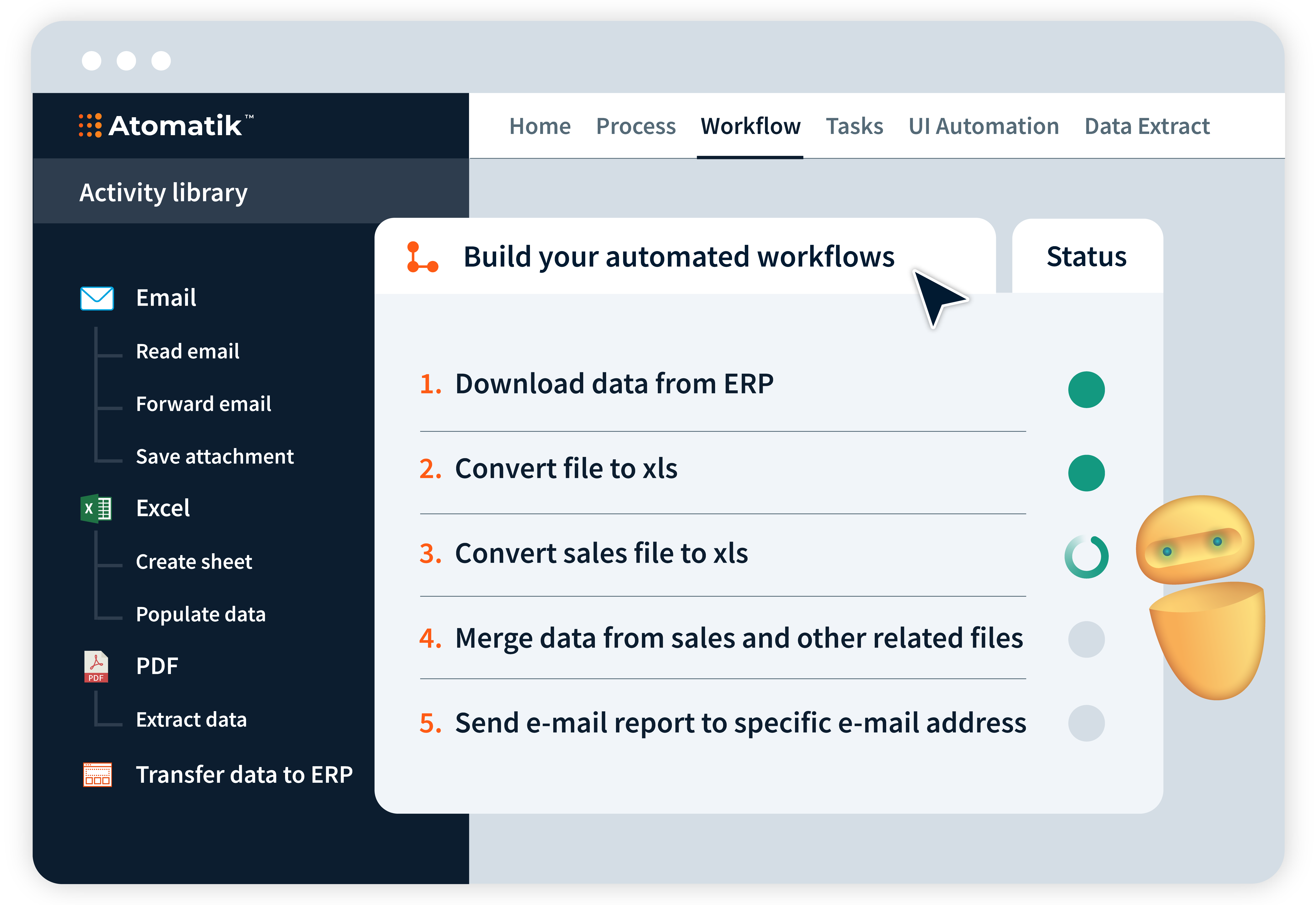 Atomatik screenshot: Created automated workflows with Atomatik