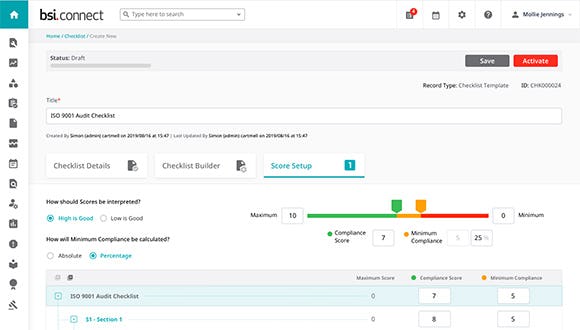 BSI Connect Plus Software - Audit checklists