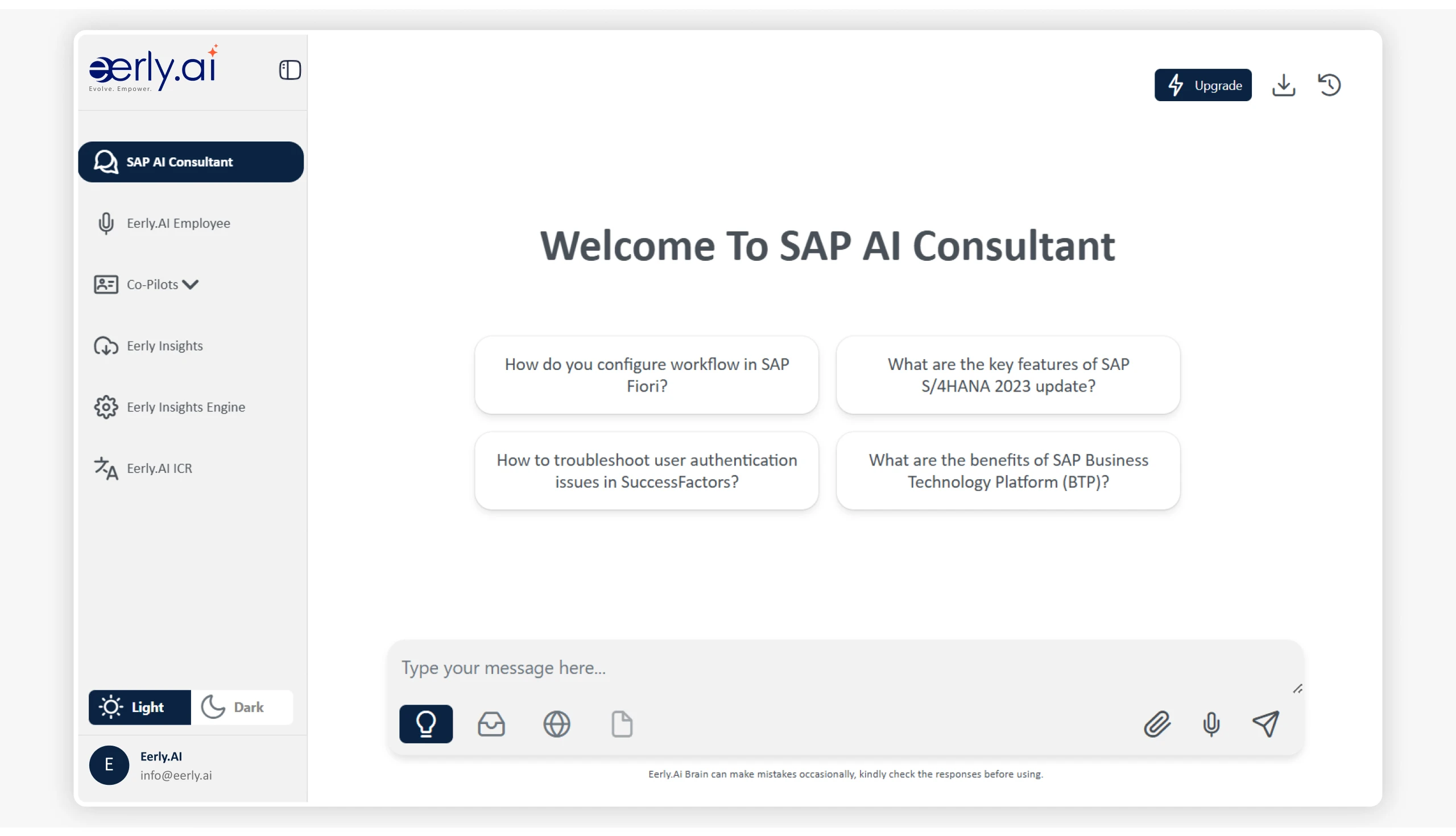 SAP AI Consultant Software - SAP AI Consultant dashboard - thumbnail