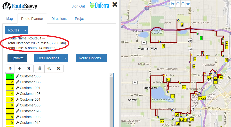 Users can also manually order the stops or over-ride the stop order after optimization
