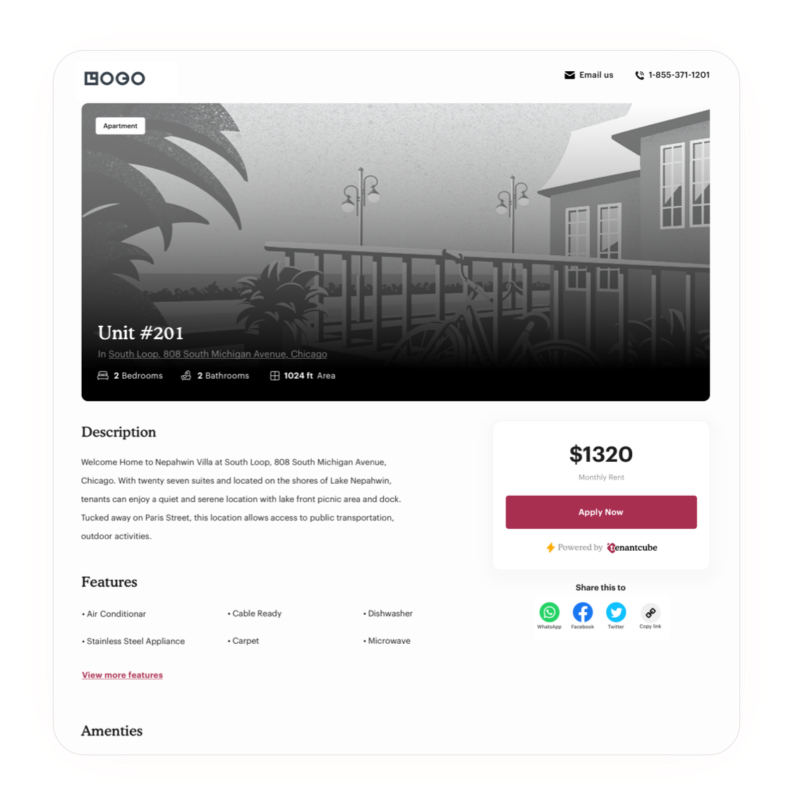 Create beautiful microsites for promoting your rentals.
