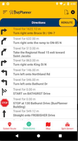BusPlanner directions