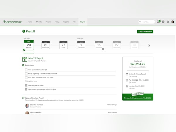 BambooHR Software - Payroll Admin Overview