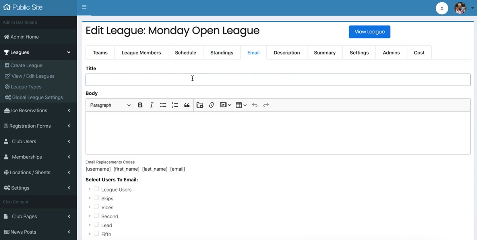 Sports Carnival screenshot: Sports Carnival emails