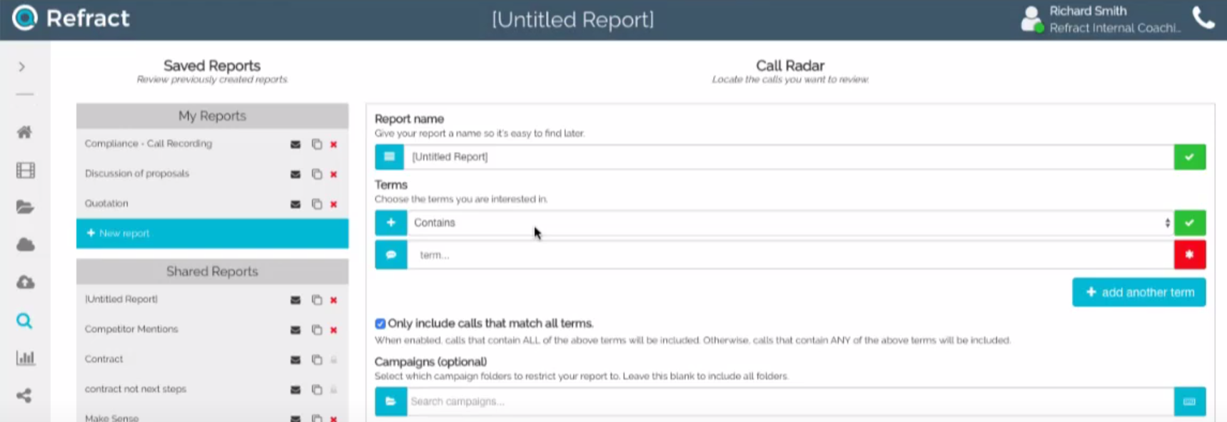 Refract call reports