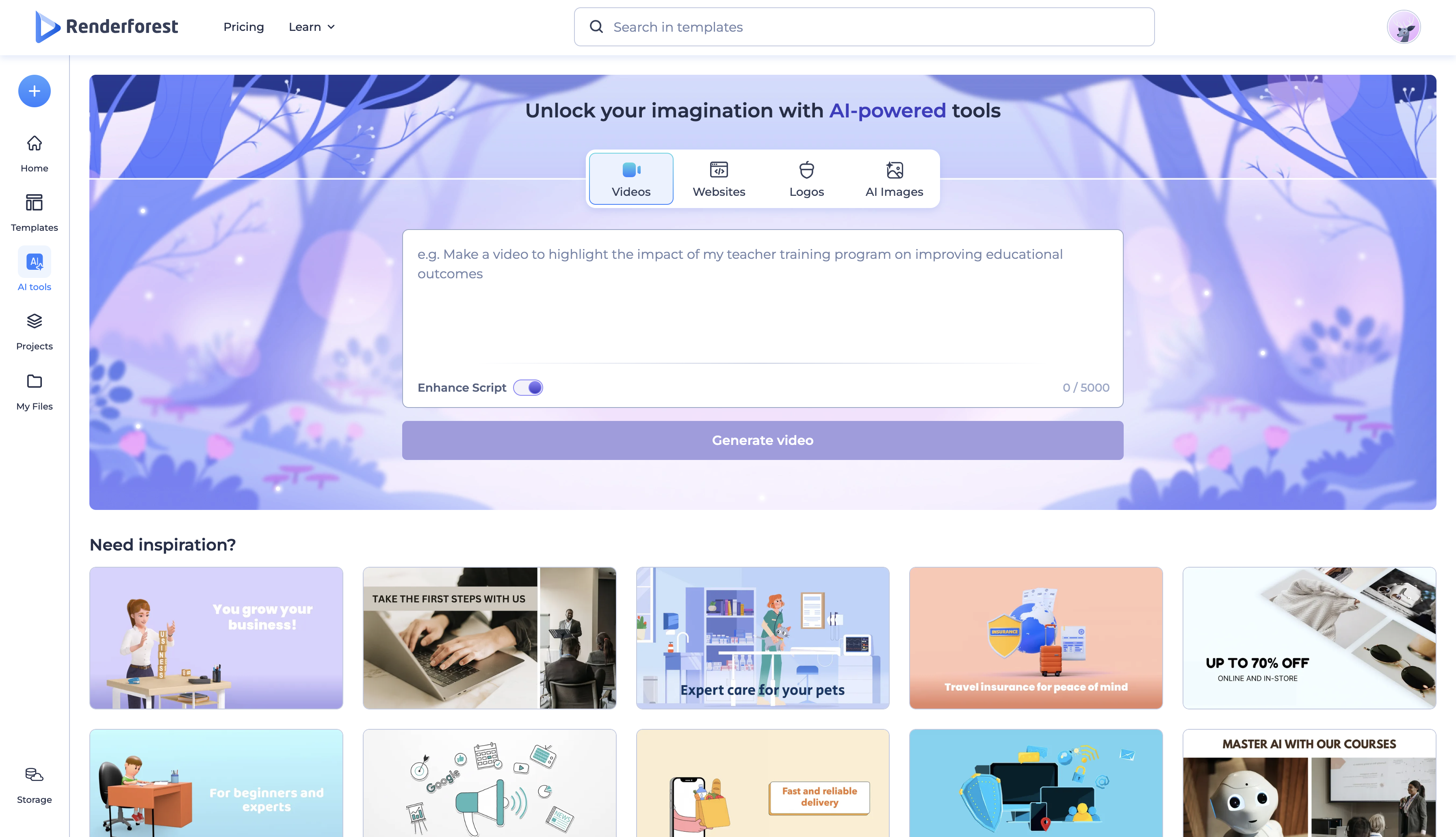 Renderforest Logiciel - 2 - aperçu