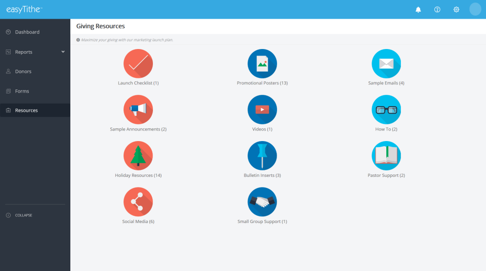 easyTithe giving resources