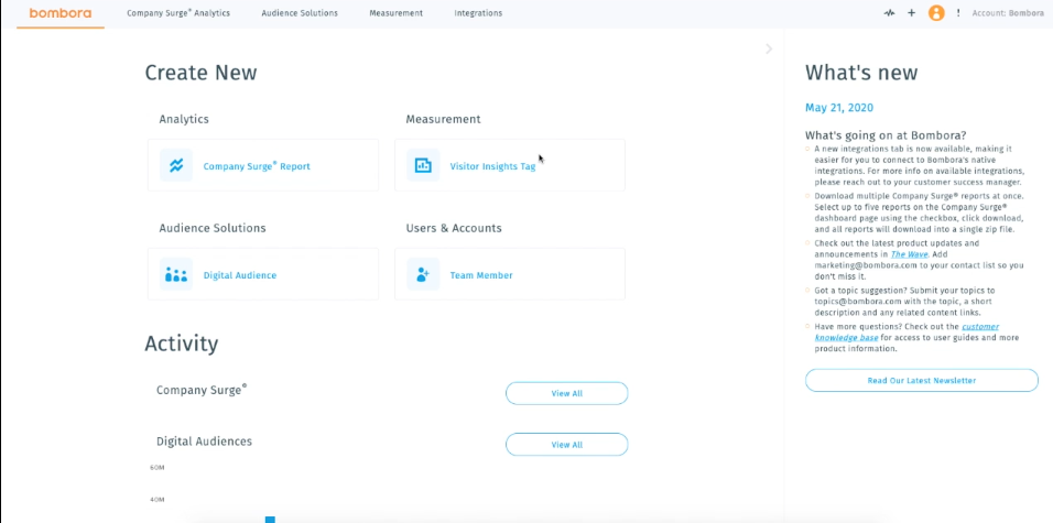 Company Surge Analytics screenshot: Company Surge Analytics user interface