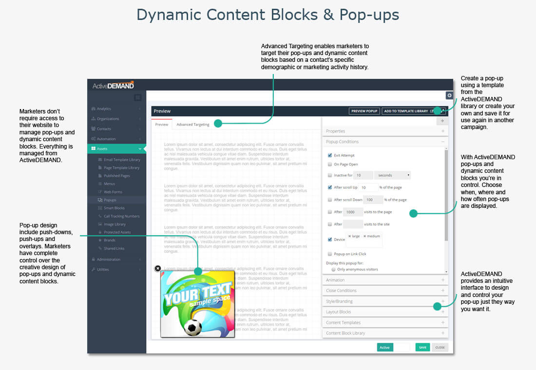 ActiveDEMAND Software - Dynamic Content Blocks and Pop-ups