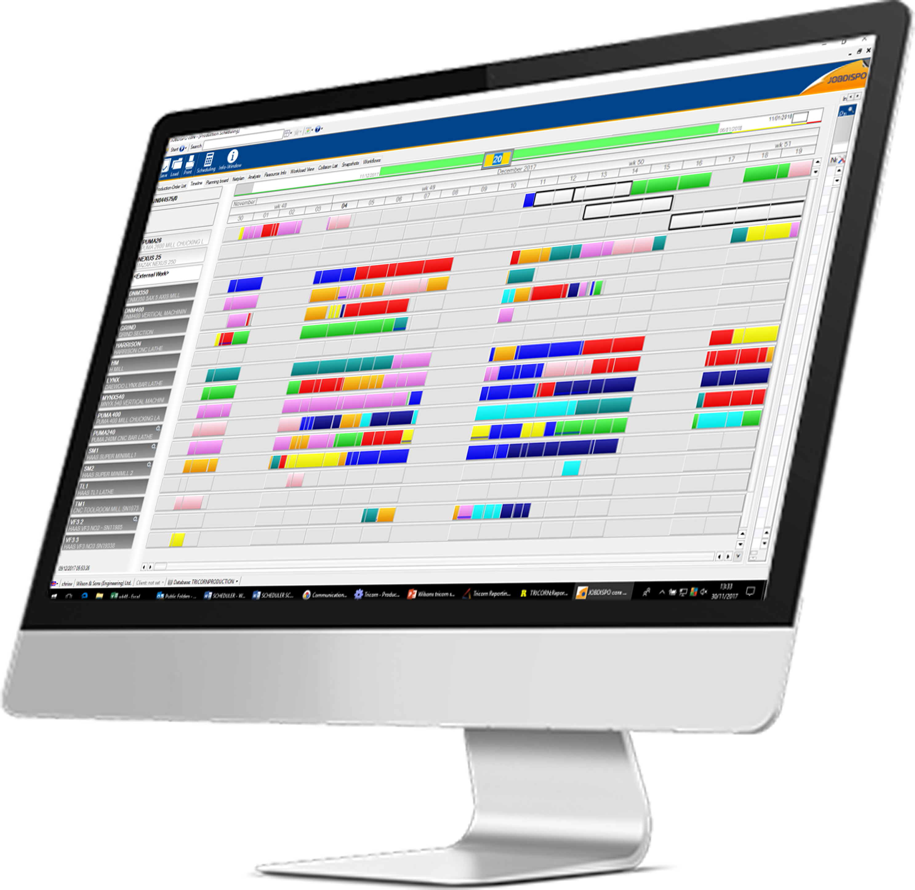 Fitfactory Tricorn MRP Software - Fitfactory Trciron Production Scheduling