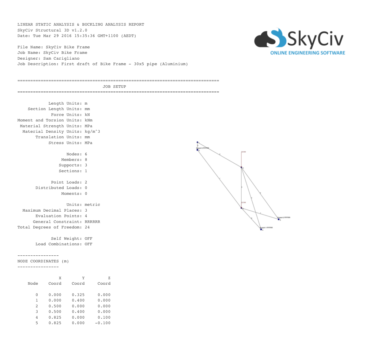 SkyCiv Structural 3D Software - View and export structural analysis text files to focus on specific results and include custom screenshots