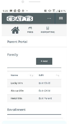 CRAFTS (Childcare Records, Attendance, & Financial Tracking System) Software - CRAFTS parent portal