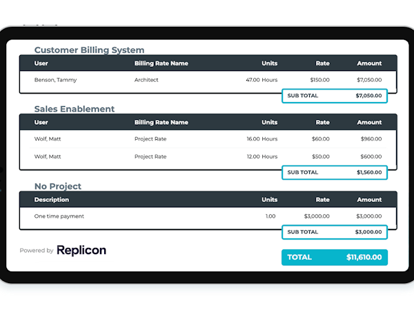 Replicon Software - Enhanced Invoicing