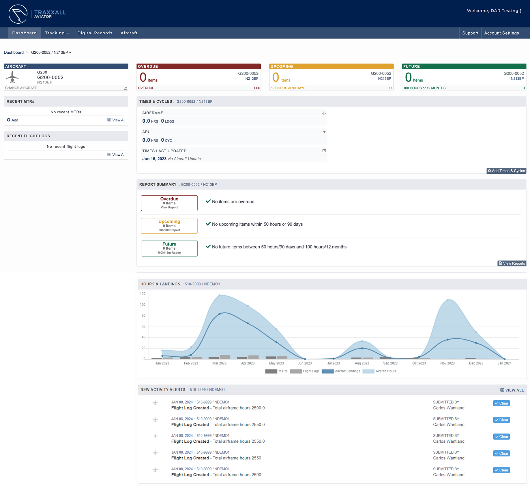 Traxxall Maintenance Tracking screenshot: Traxxall Maintenance Tracking home page
