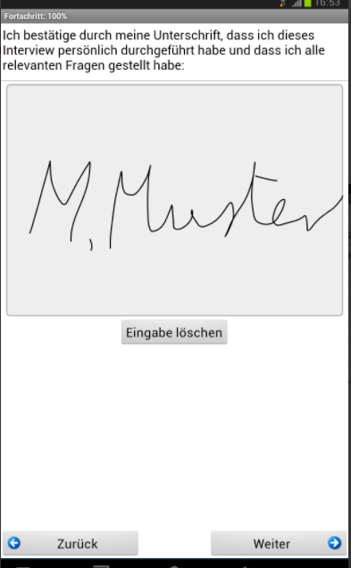 mQuest electronic signature