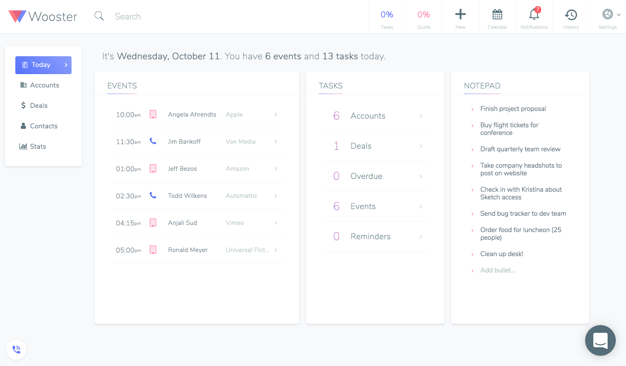 Wooster screenshot: Wooster Centralize Practice Management