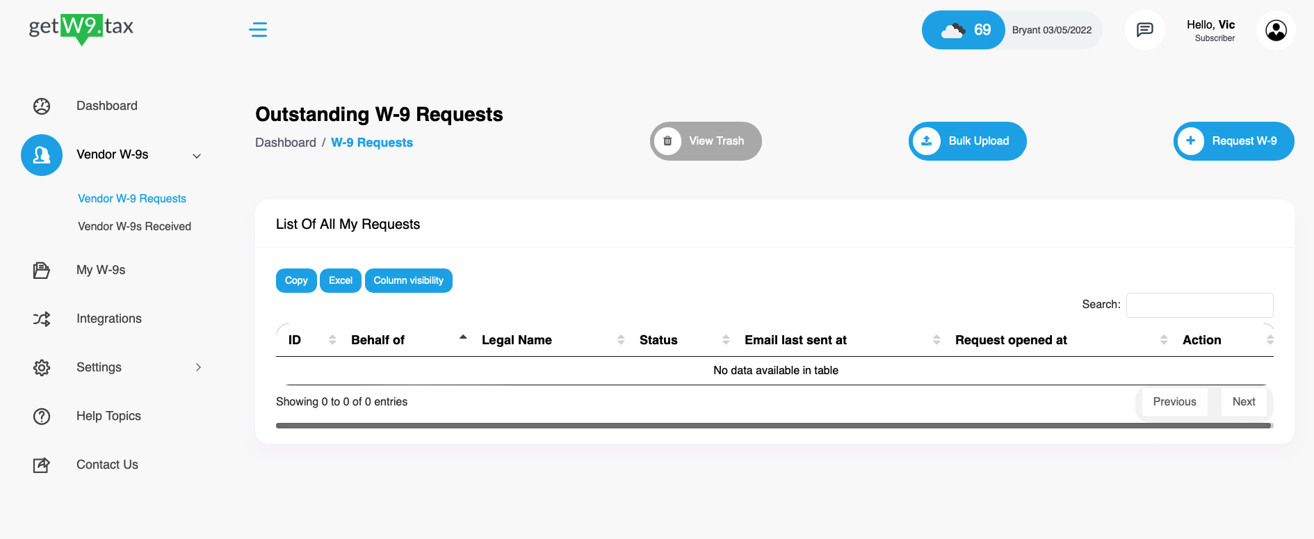 getW9 screenshot: getW9 home