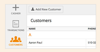 Cashier Live Software - Add new customers