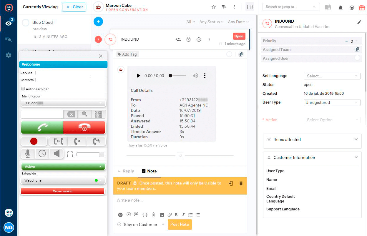 Numeración telefónica screenshot: Numeración telefónica home