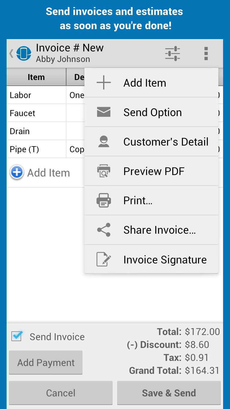 Street Invoice screenshot