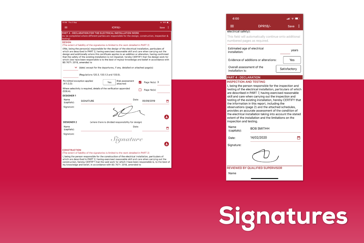 Clik Cert Electrical signatures