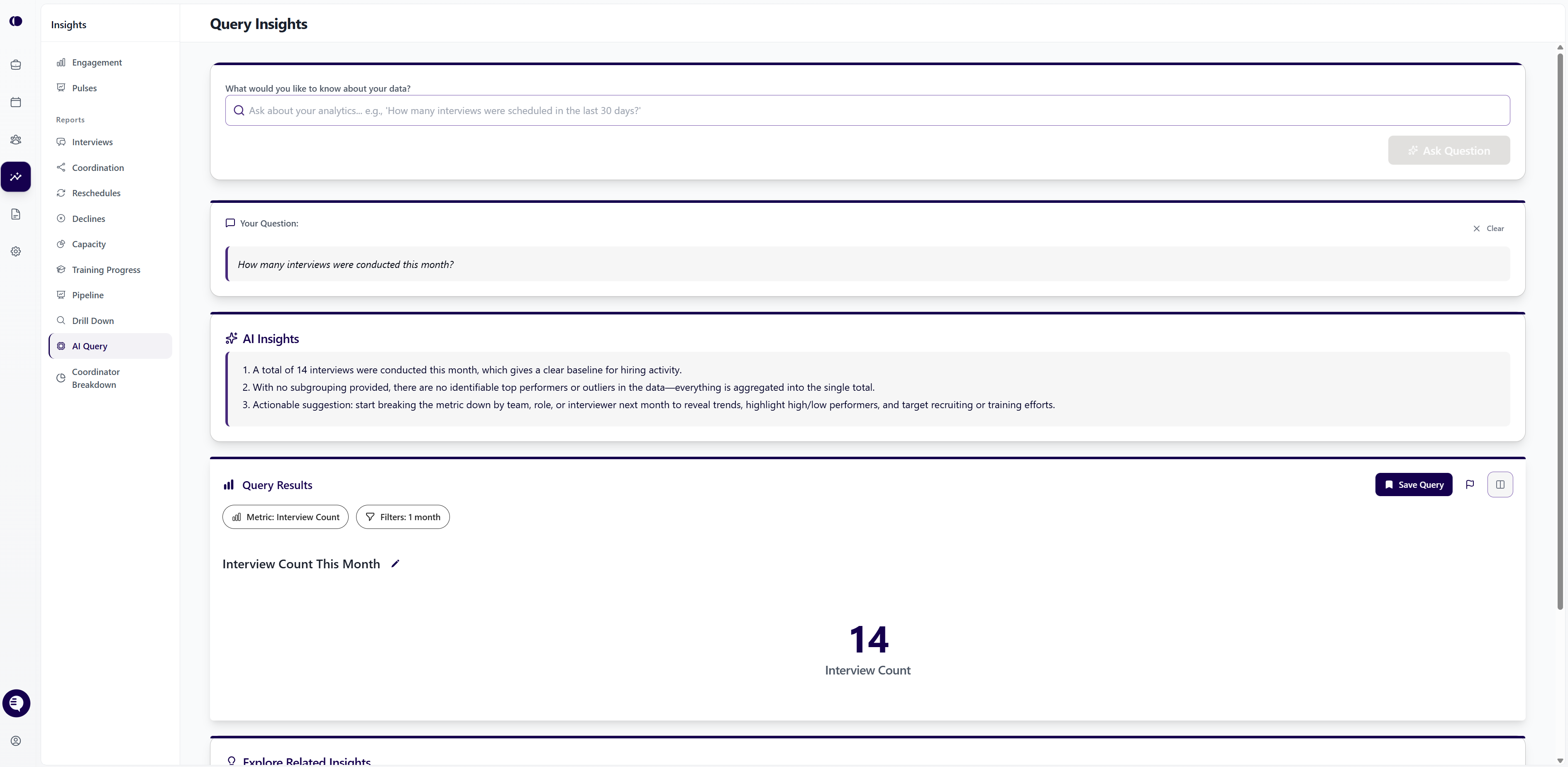 candidate.fyi screenshot: candidate.fyi AI Query Insights page 