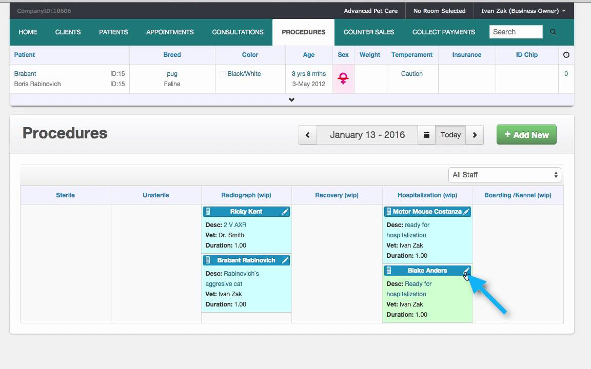 Schedule and record procedures
