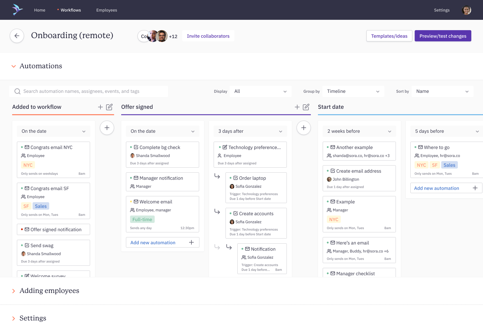 Sora screenshot: Create personalized employee onboarding experiences