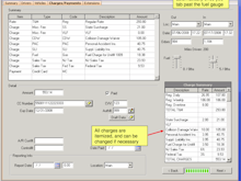 RentWorks Software - Once the users tab past the fuel gauge, charges are calculated automatically in RentWorks.