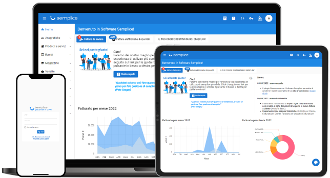 Software Semplice screenshot: Software Semplice dashboard 