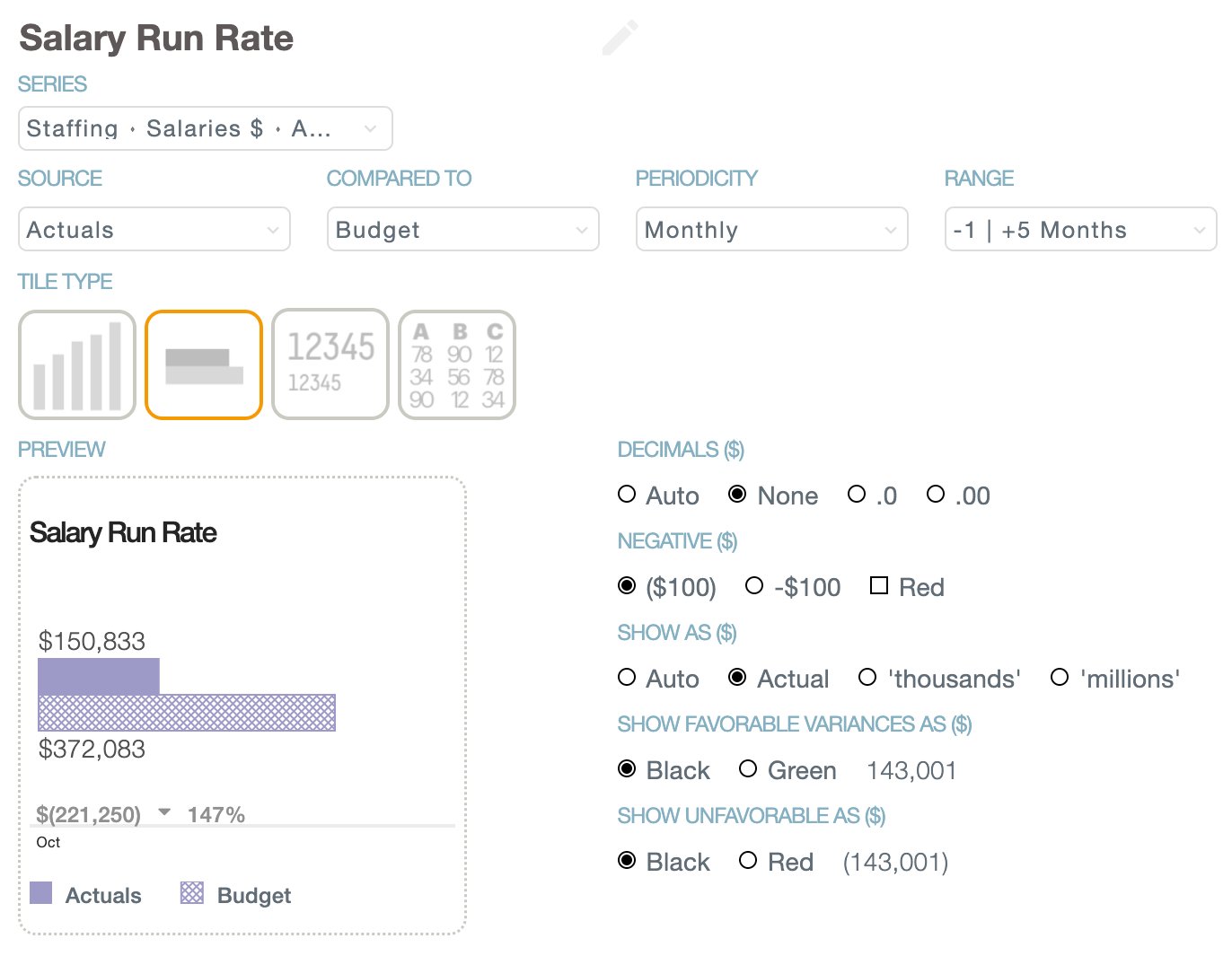 Jirav custom chart creation