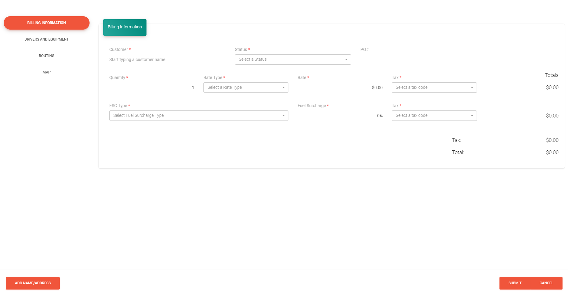 Creating a load has never been simpler - just enter the billing info, drivers assigned to the load and your routing info which is then automatically generated on a map for a visual of the load route.
