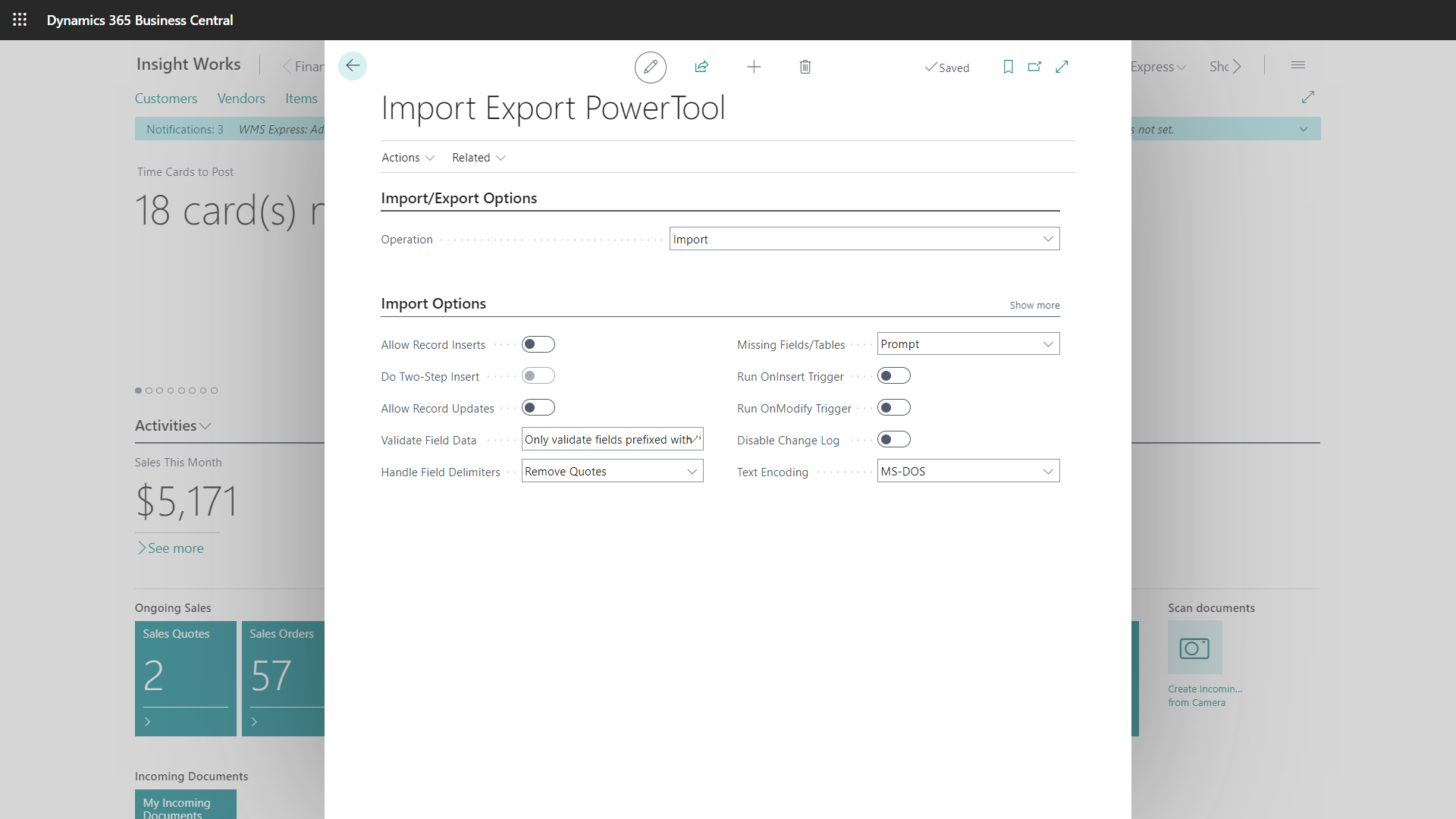 Master your data migration tasks with comprehensive import options, including Allow Record Inserts, Do Two-Stop Insert, Allow Record Update, Disable Change Log, Validate Field Data, and more.