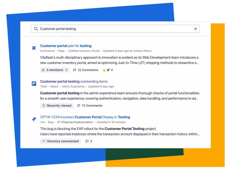 Rovo screenshot: Search