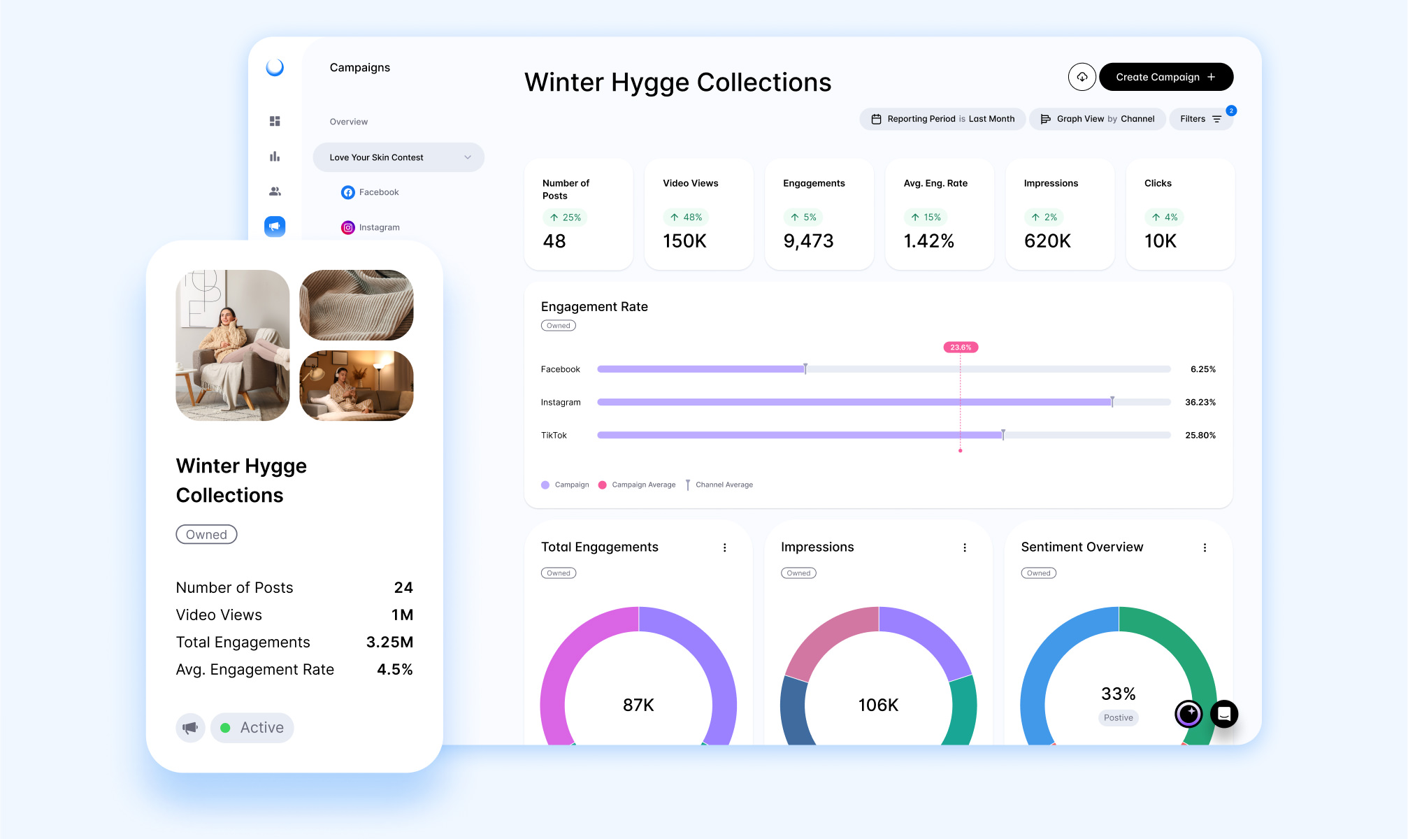 Dash Social screenshot: Easily Measure Performance With Sophisticated Insights.
Social trends move fast — so do our tools. Easy-to-track campaign performance, revenue, and trending content make driving successful social strategies simple and straightforward.