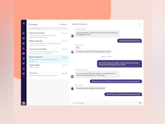 OnBoard Software - OnBoard’s secure Messenger allows individual or group conversations to discuss sensitive board work. Chat one-on-one, message entire committees, or include the whole board in a conversation using the OnBoard app or any web browser. - thumbnail