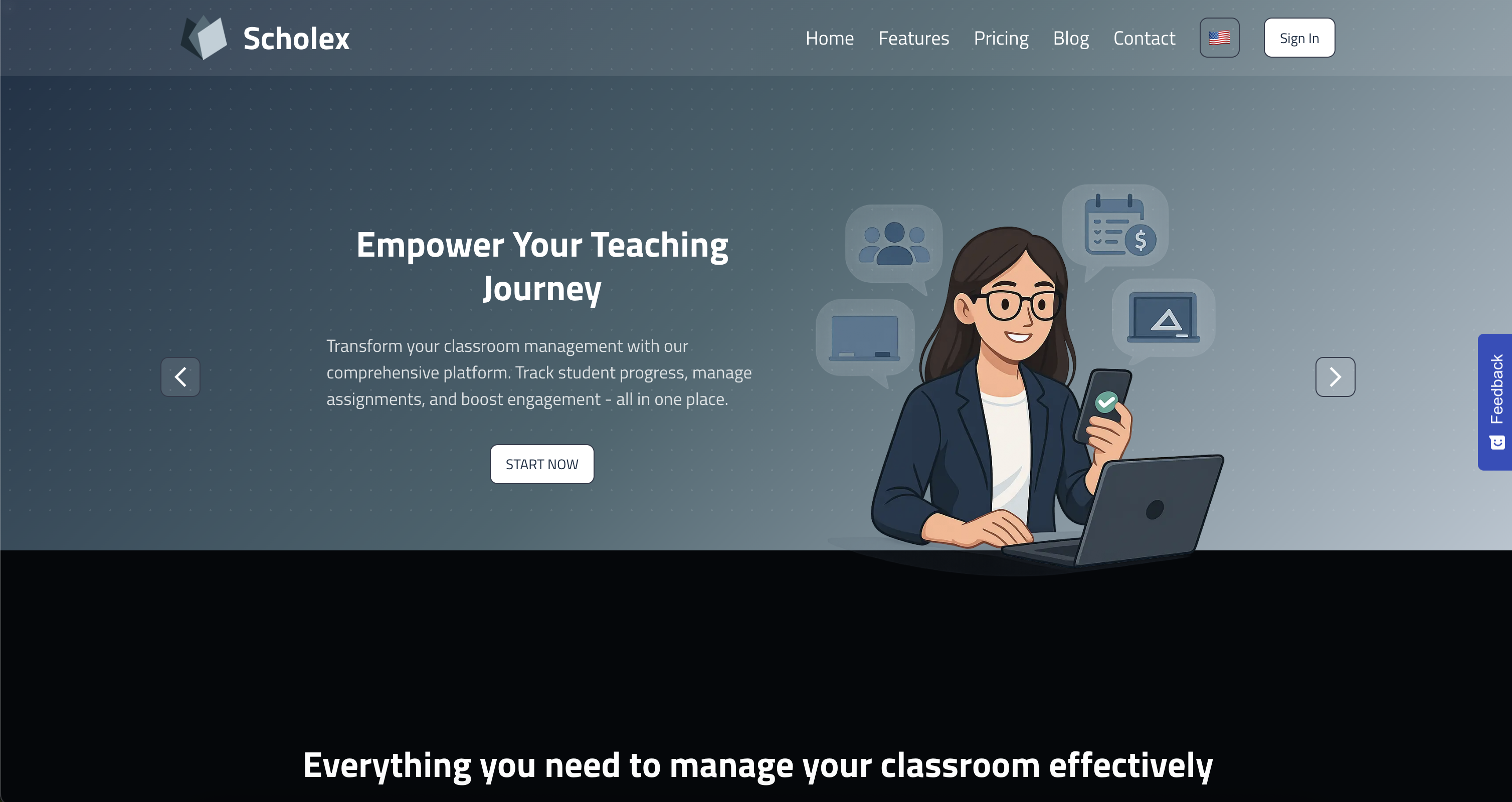 Scholex screenshot: Home Page