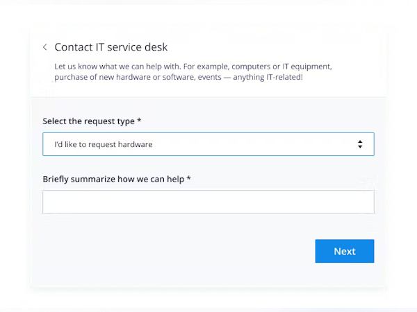 Wrike Software - IT service desk contact request in Wrike