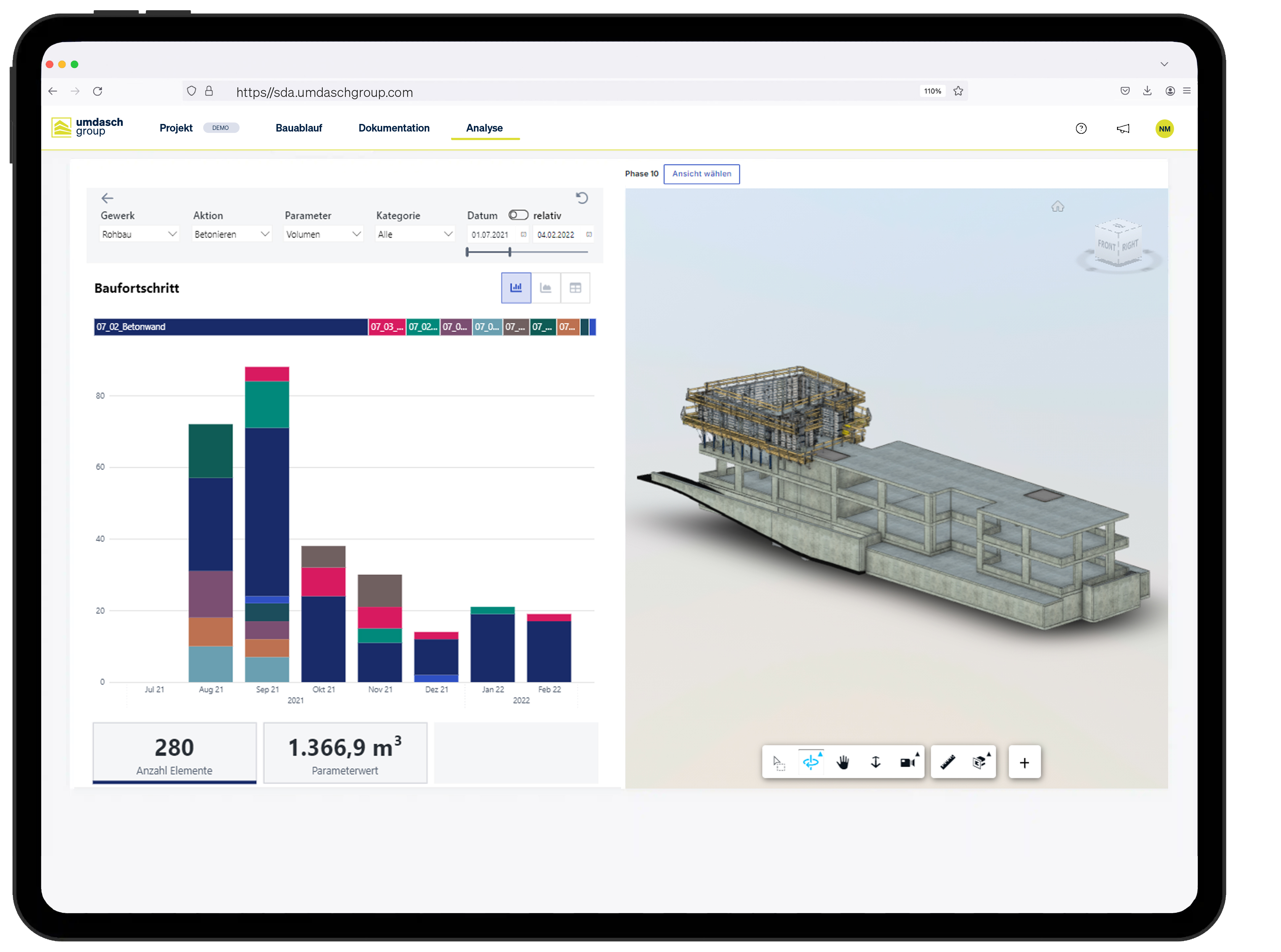 Site Docu and Analytics screenshot: Analyse