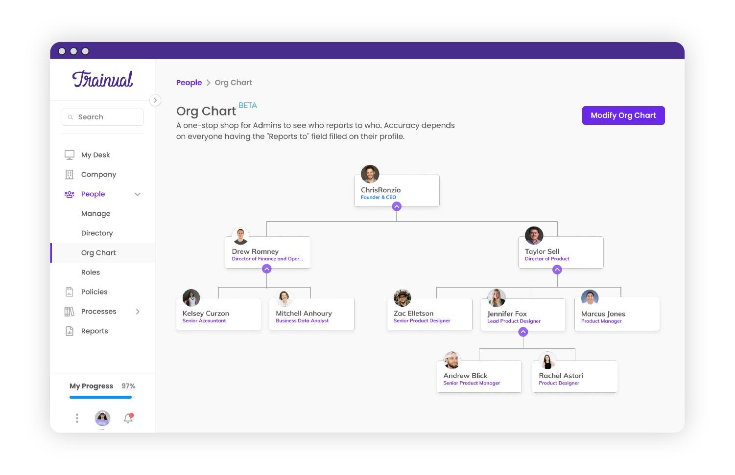 Trainual Software - Map Out Your Org Chart