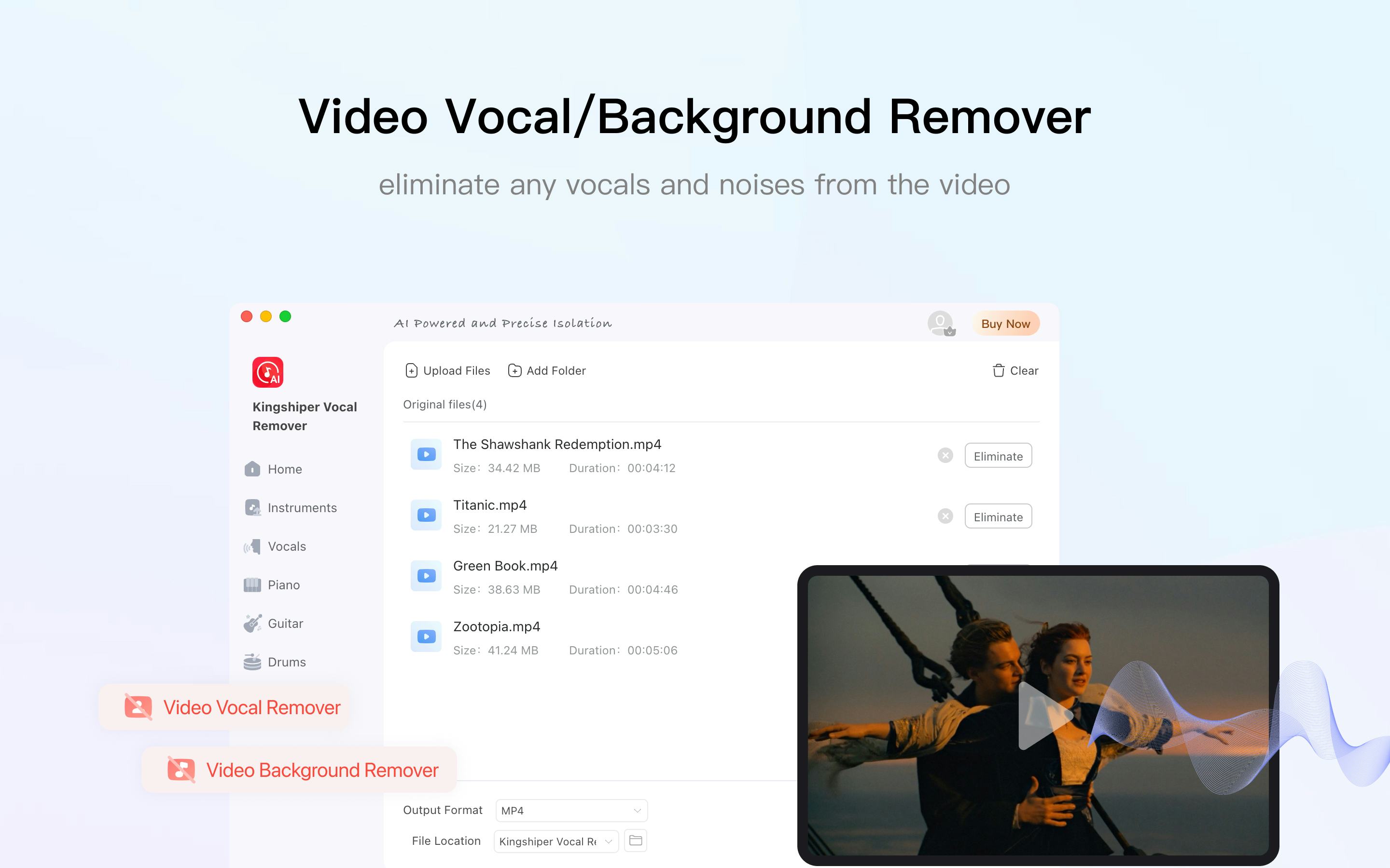 Kingshiper Vocal Remover for Mac Software - 3