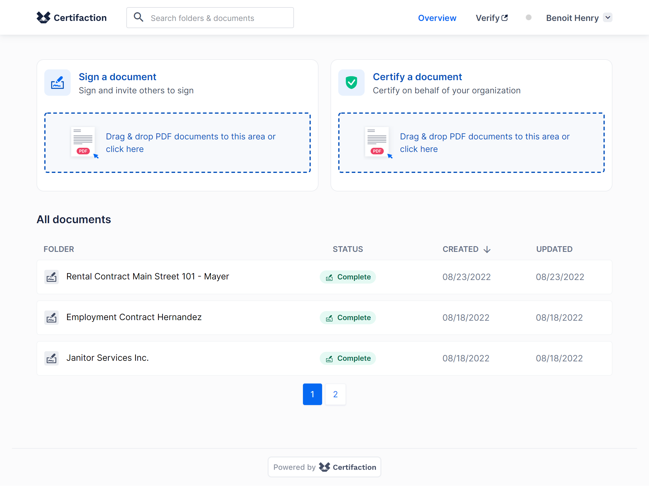 Certifaction screenshot